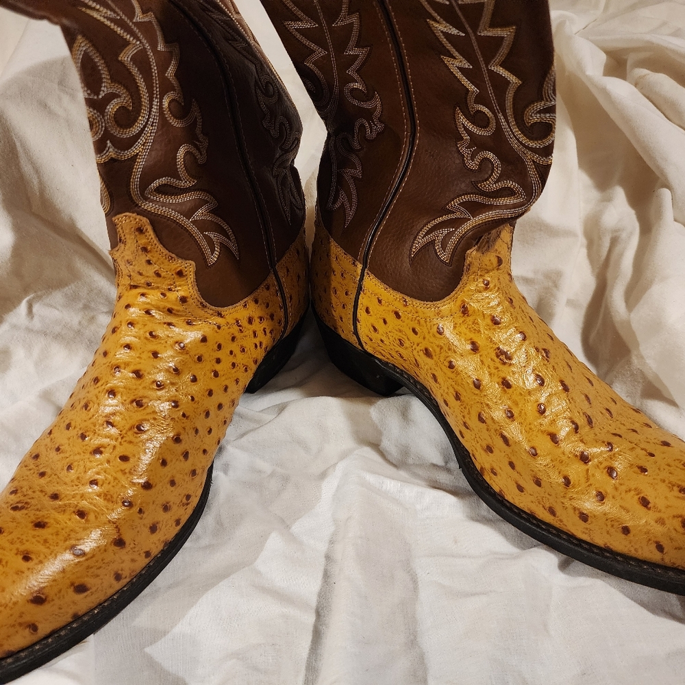 LAREDO OSTRICH Mens Size 13 EW Boots preowned worn once - Picture 2 of 7